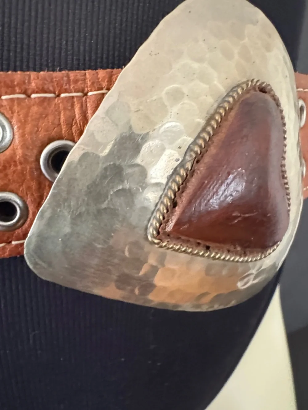 Chico’s Leather Studded Belt with Heart Buckle - Picture 10 of 16